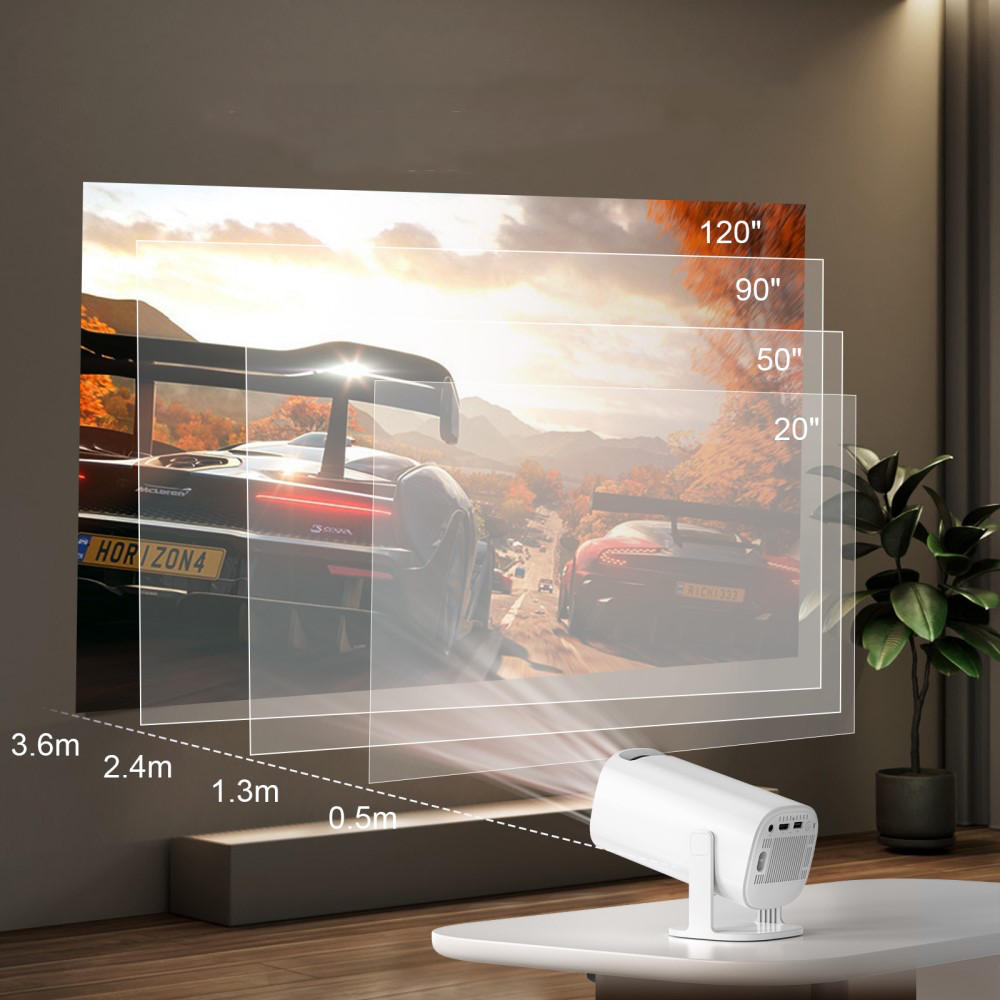 Multimedia LED Projektor Beamer Heimkino (150 ANSI Lumen) 1080p Full HD / HDMI / WiFi (2.4/5GHz) / Android 11.0 - Weiss