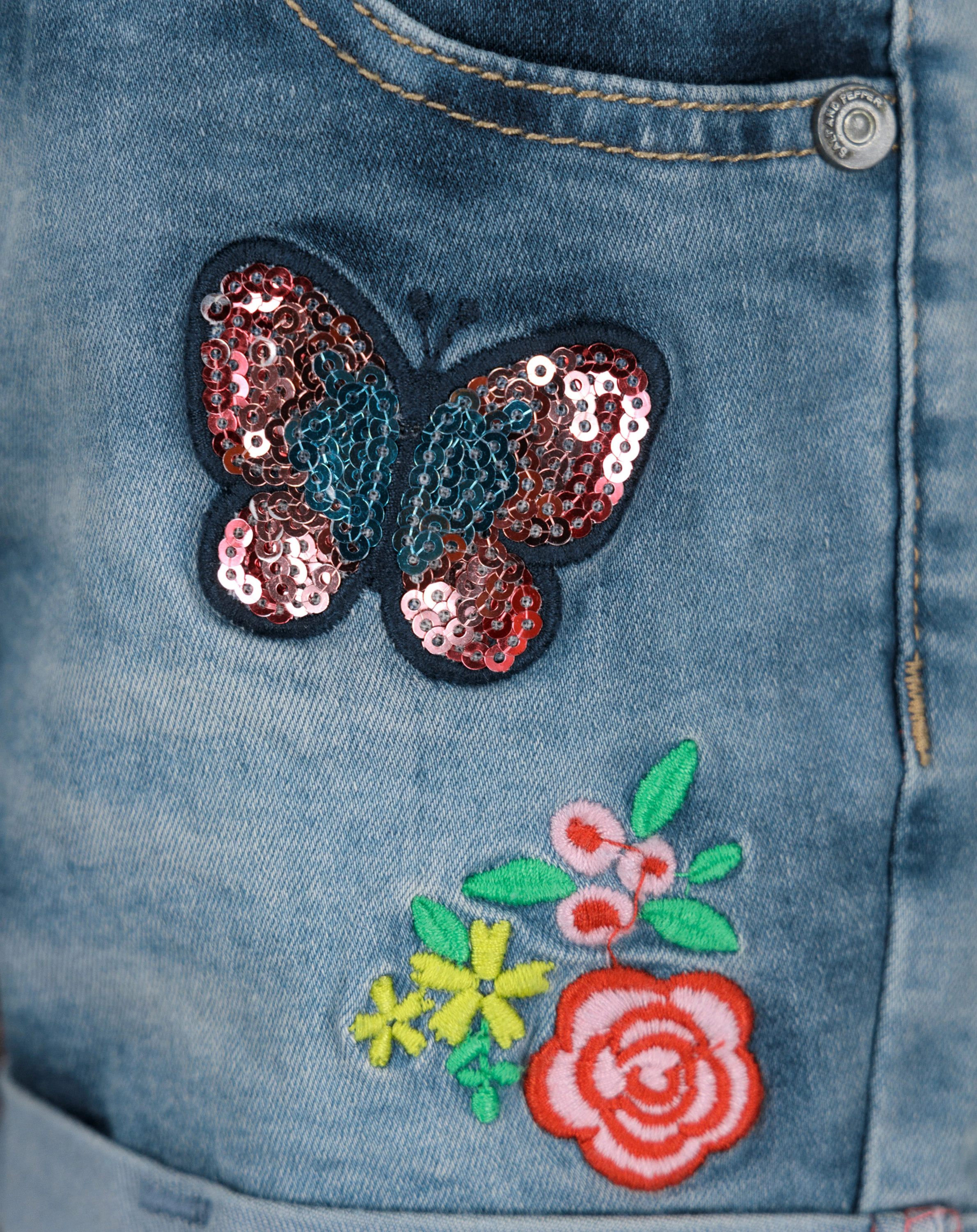 Jeans-Shorts GIRLY HEART in mid blue