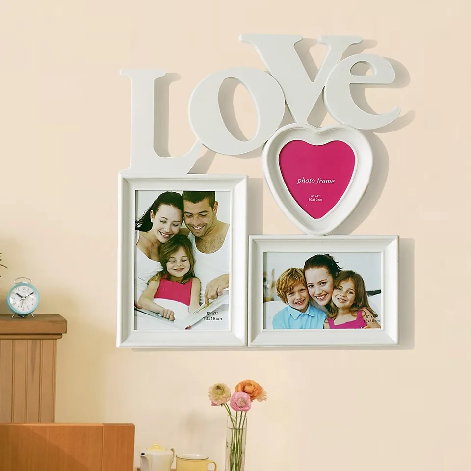 (36x34cm) Home Bilderrahmen Deko Foto Rahmen für 3 Bilder - Love