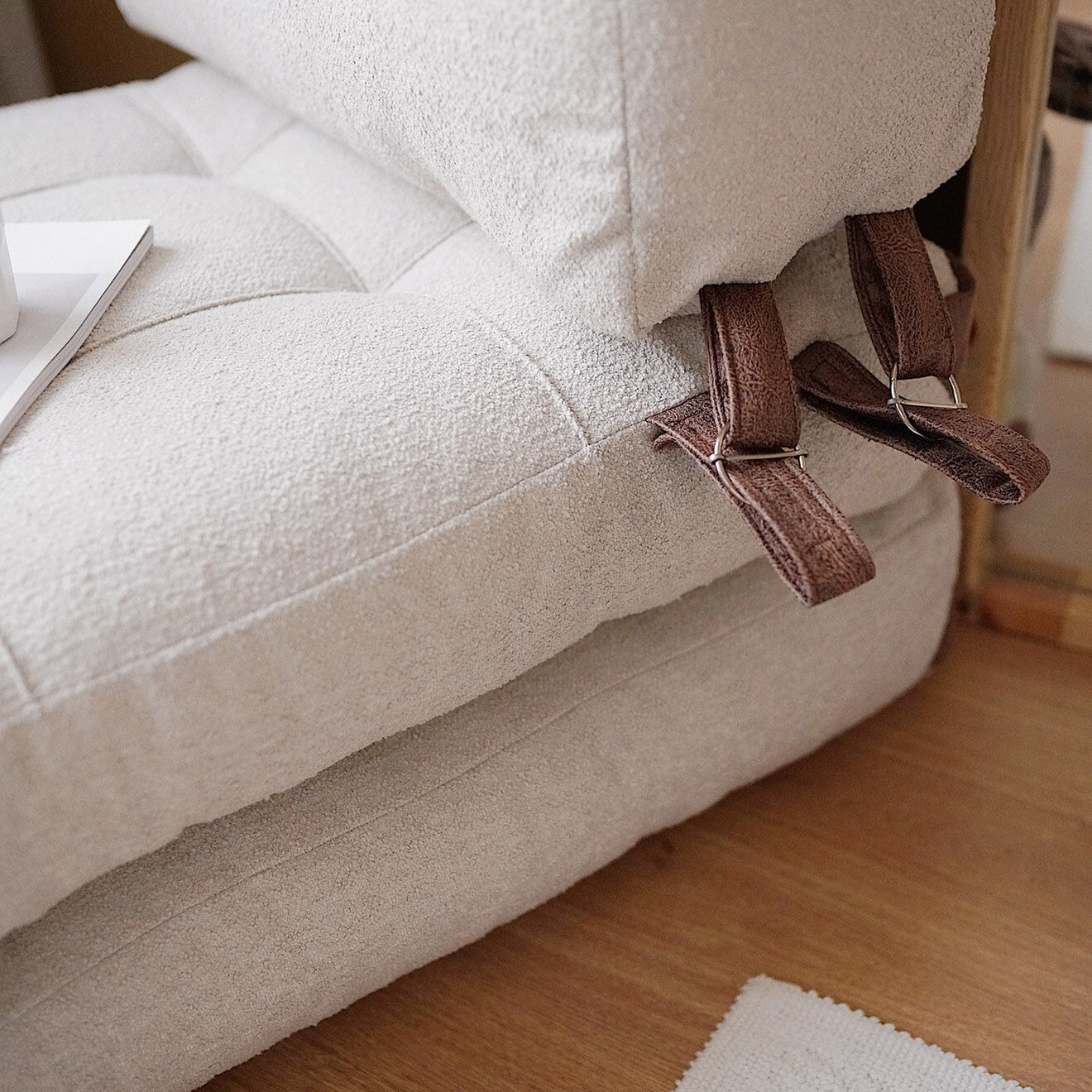 Atelier del Sofa Chauffeuse convertible Fold crème - 80x70x60 cm