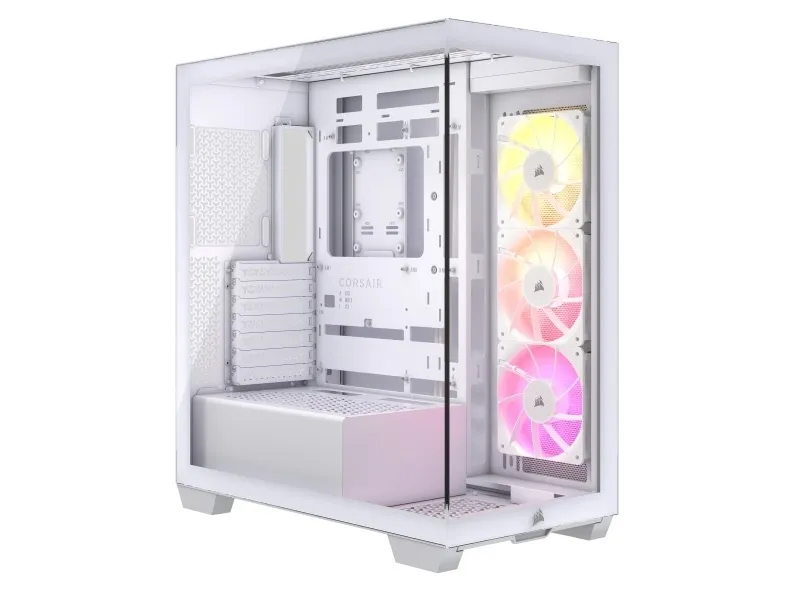 CORSAIR iCUE LINK 3500X RGB - Mid tower - udvidet ATX - sidepanel med vindue (hærdet glas) - ingen strømforsyning (ATX) - hvid - USB/Lyd