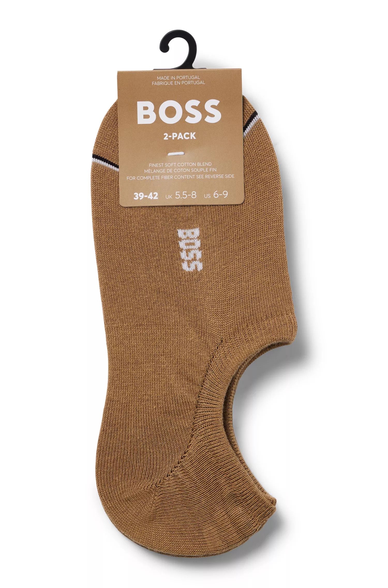 BOSS Preto - Pacote com dois pares de meias até o tornozelo com a marca.
