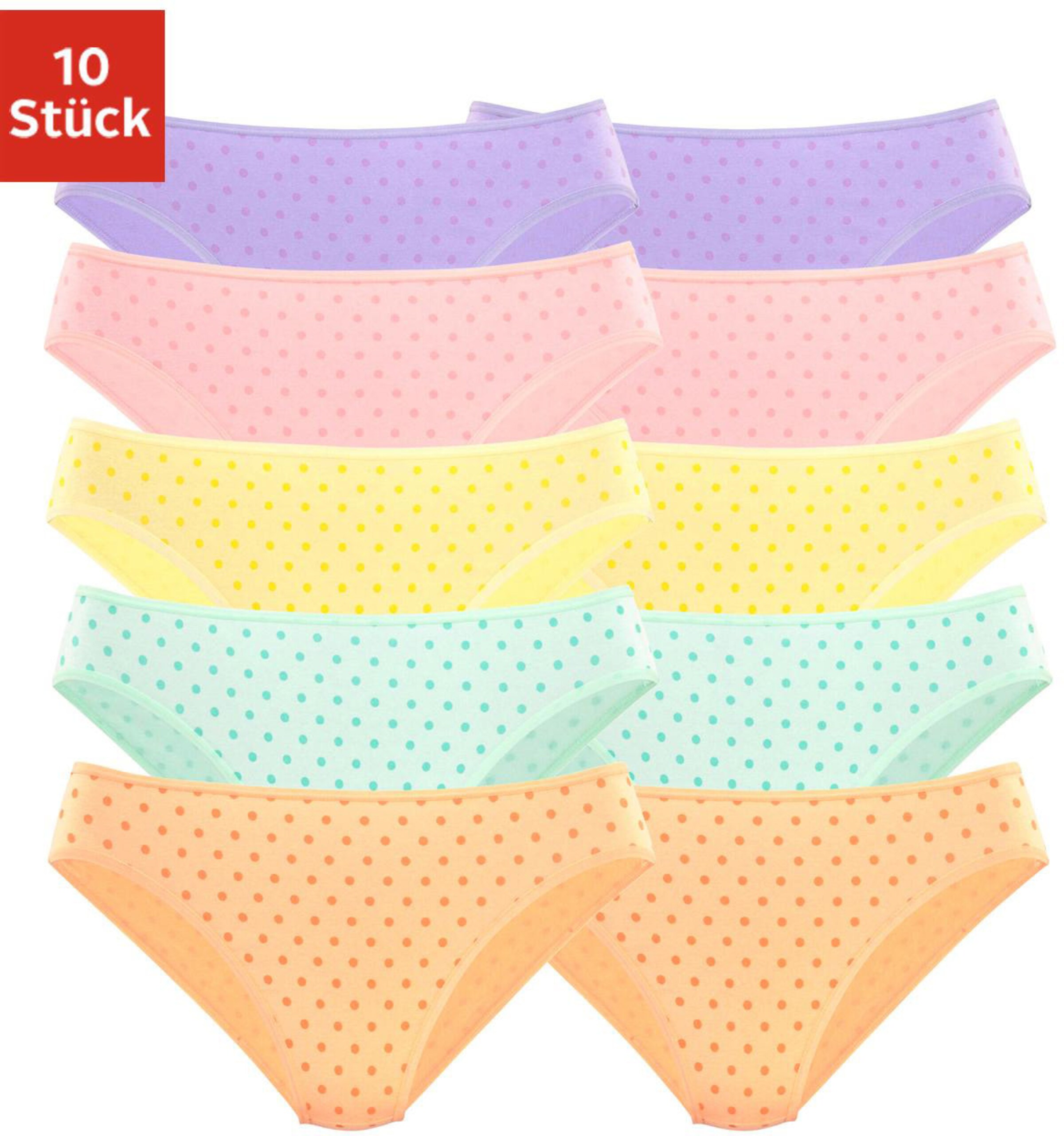 petite fleur Bikinislip in lila, rosa, gelb, grün, orange