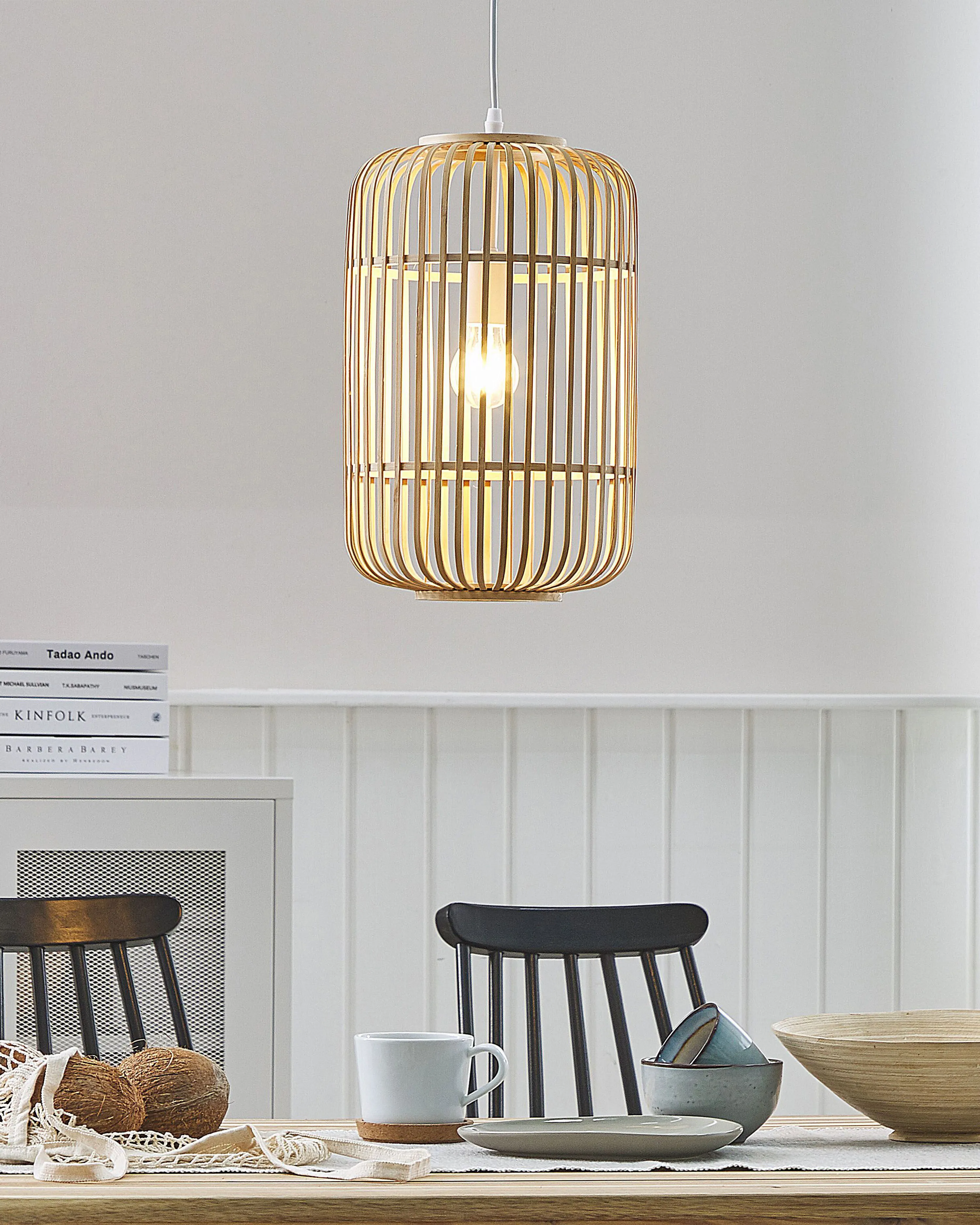 Hanglamp AISNE Bamboehout Lichtbruin