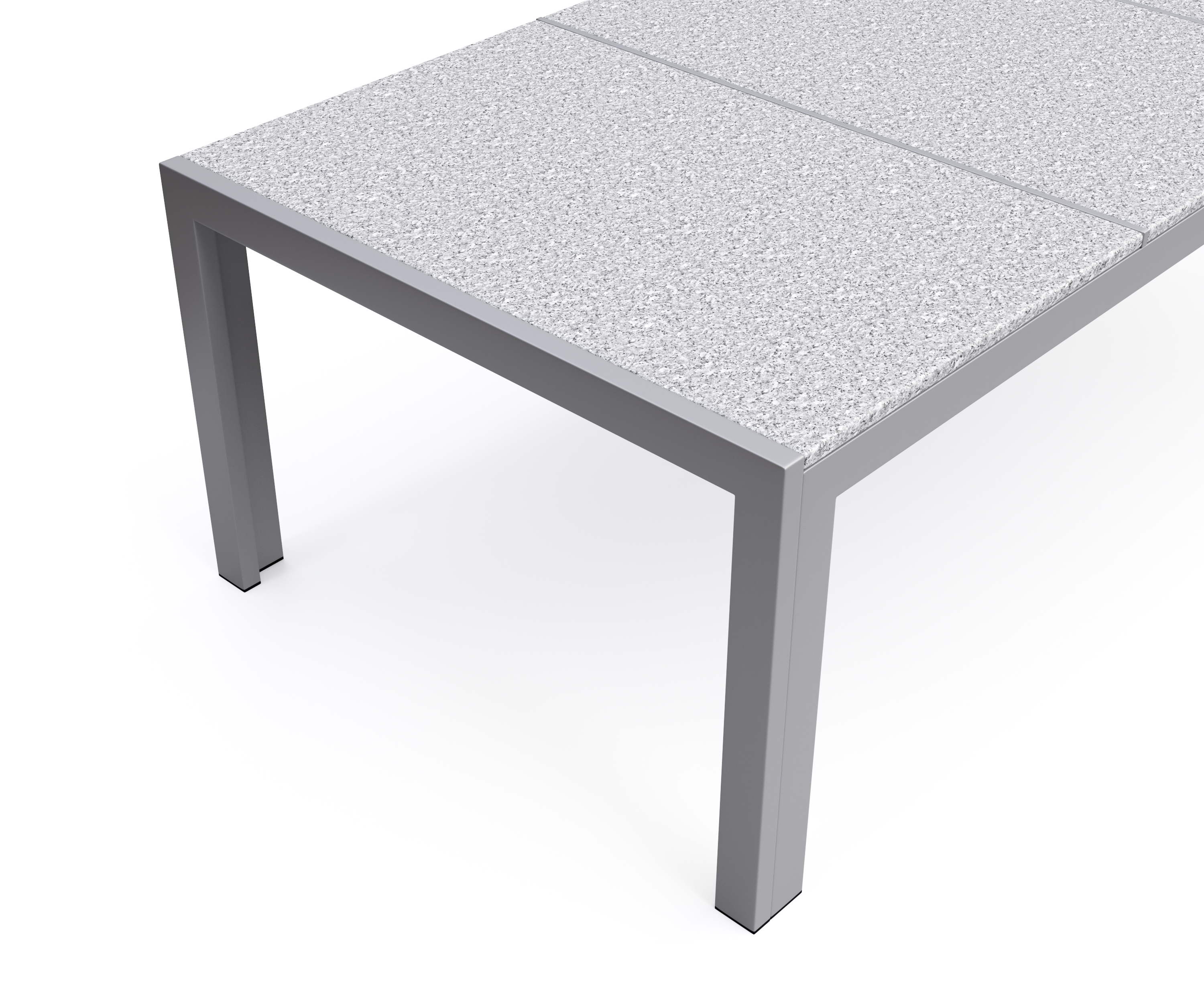Granittisch 190 x 95 x 75 cm grau