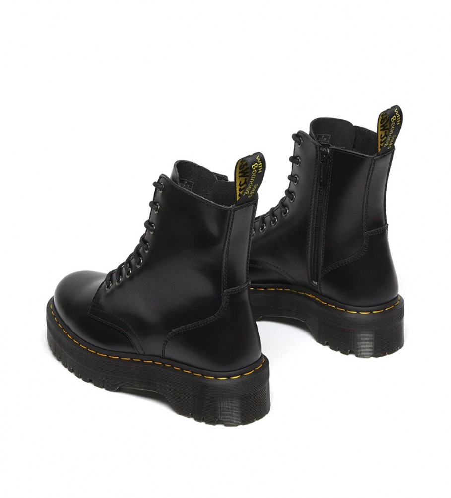 Botas Dr. Martens Quad Retro Jadon em couro preto - Altura da plataforma: 4 cm -