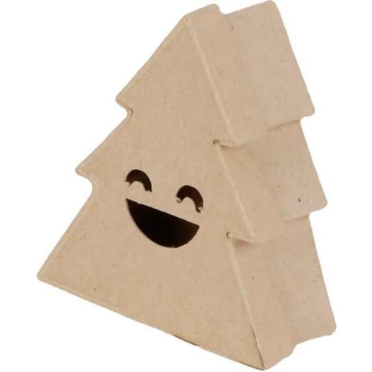 Boîte sapin sourire S 4x9x10cm - Kraft