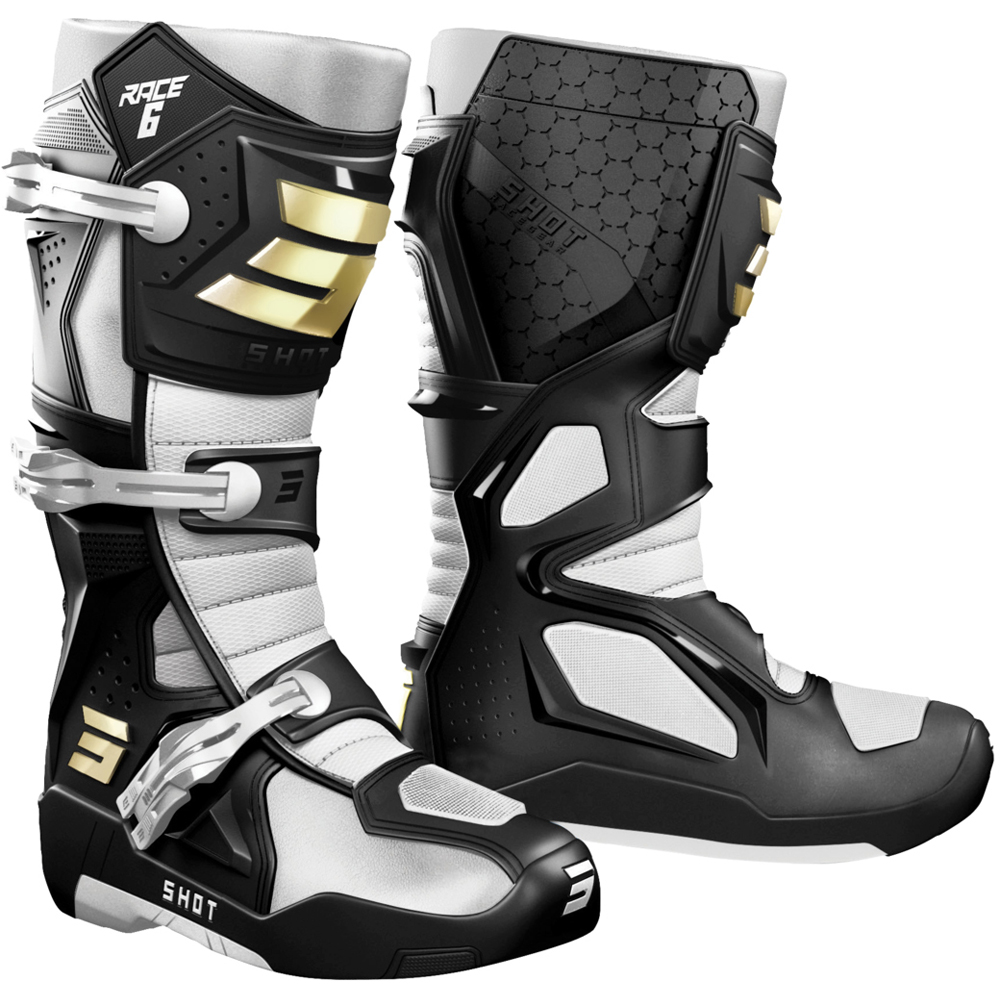 Shot - Bottes Race 6 Noir / Blanc / Or