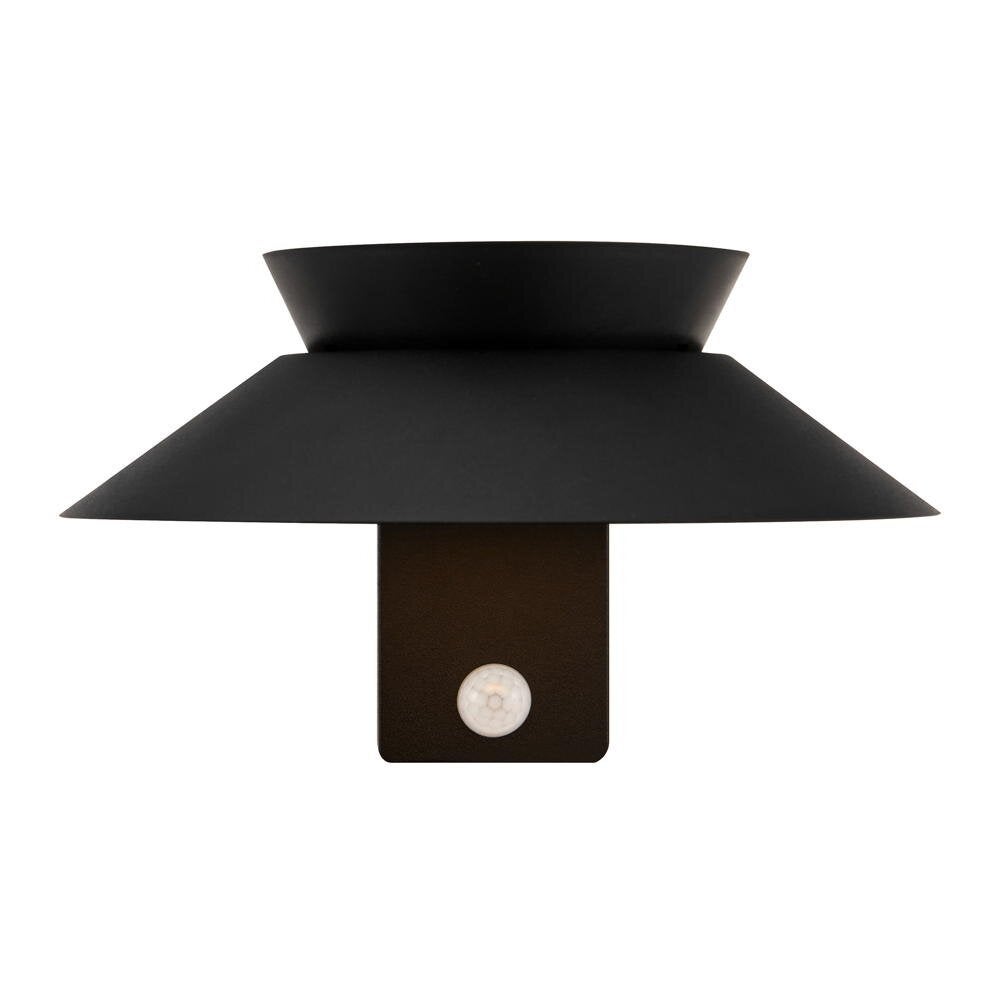 Justina Wall LED Solar Wandlamp in Zwart 5W 400lm IP44 met Bewegingssensor