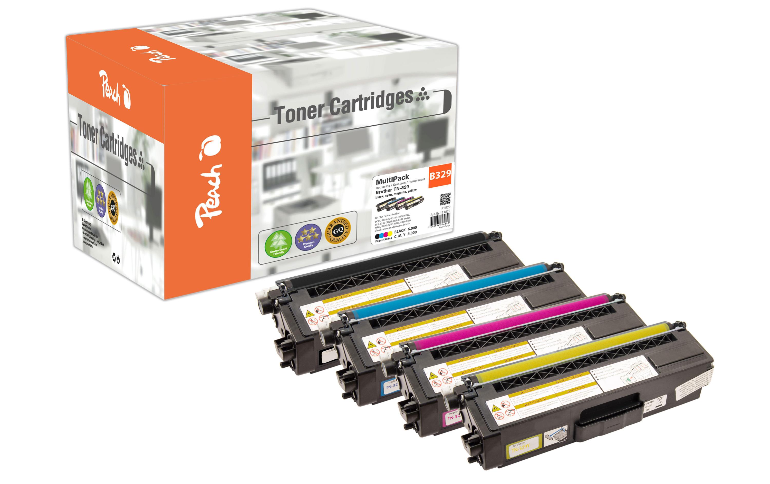 Tonerset Brother TN-329 BK, C, M, Y<br>Toner, Multipack mit Schwarz, Cyan, Magenta, Gelb
