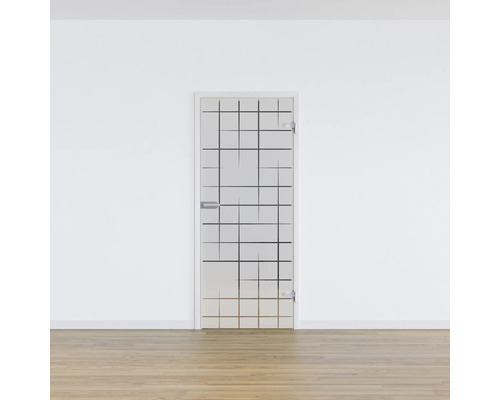 Pertura glasdeur complete set Glera Mesh 02 584x1972x8 mm rechts incl. beslag Jonte Studio niet-vergrendelbaar
