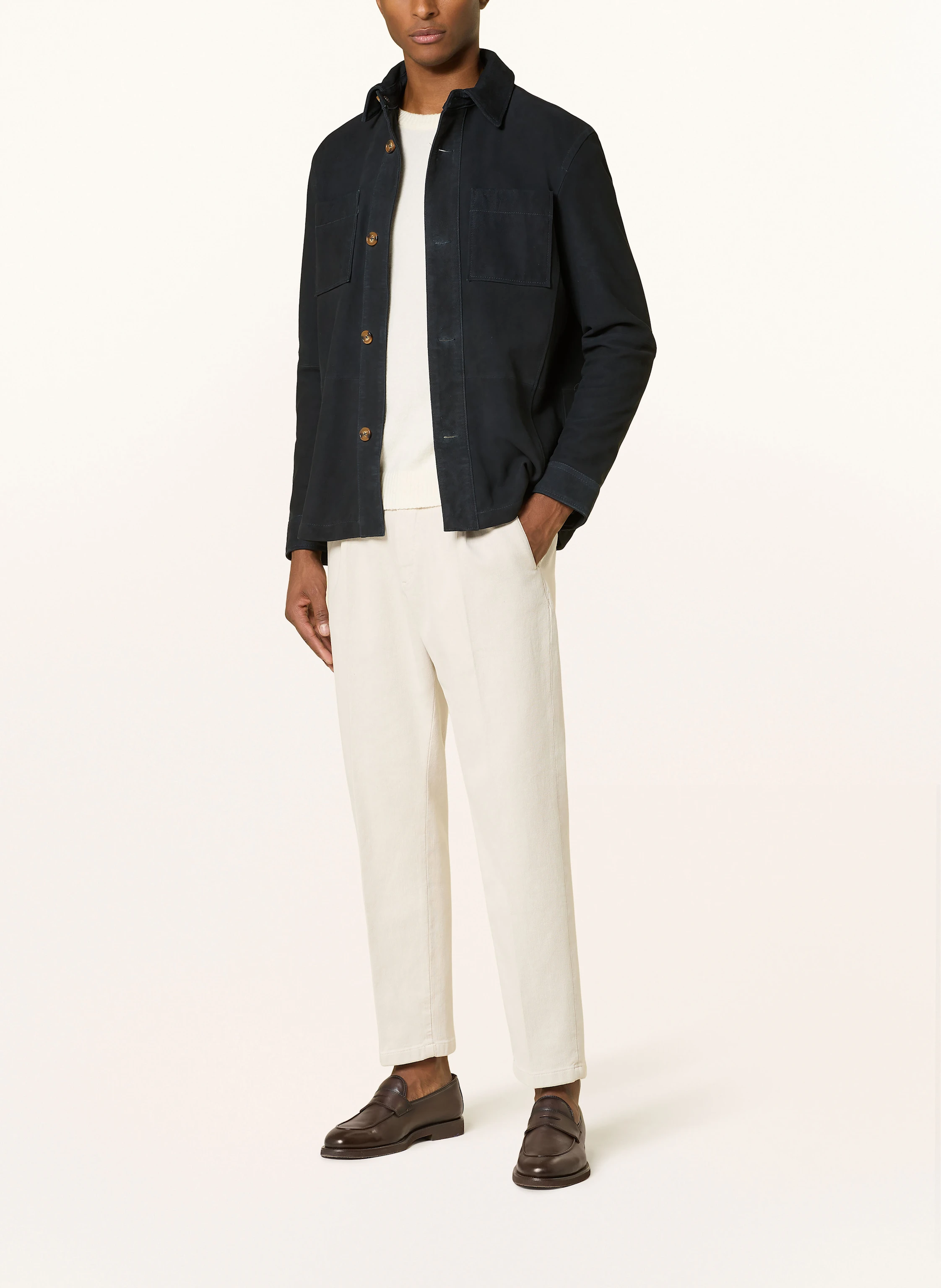 STROKESMAN'S Leder-Overshirt