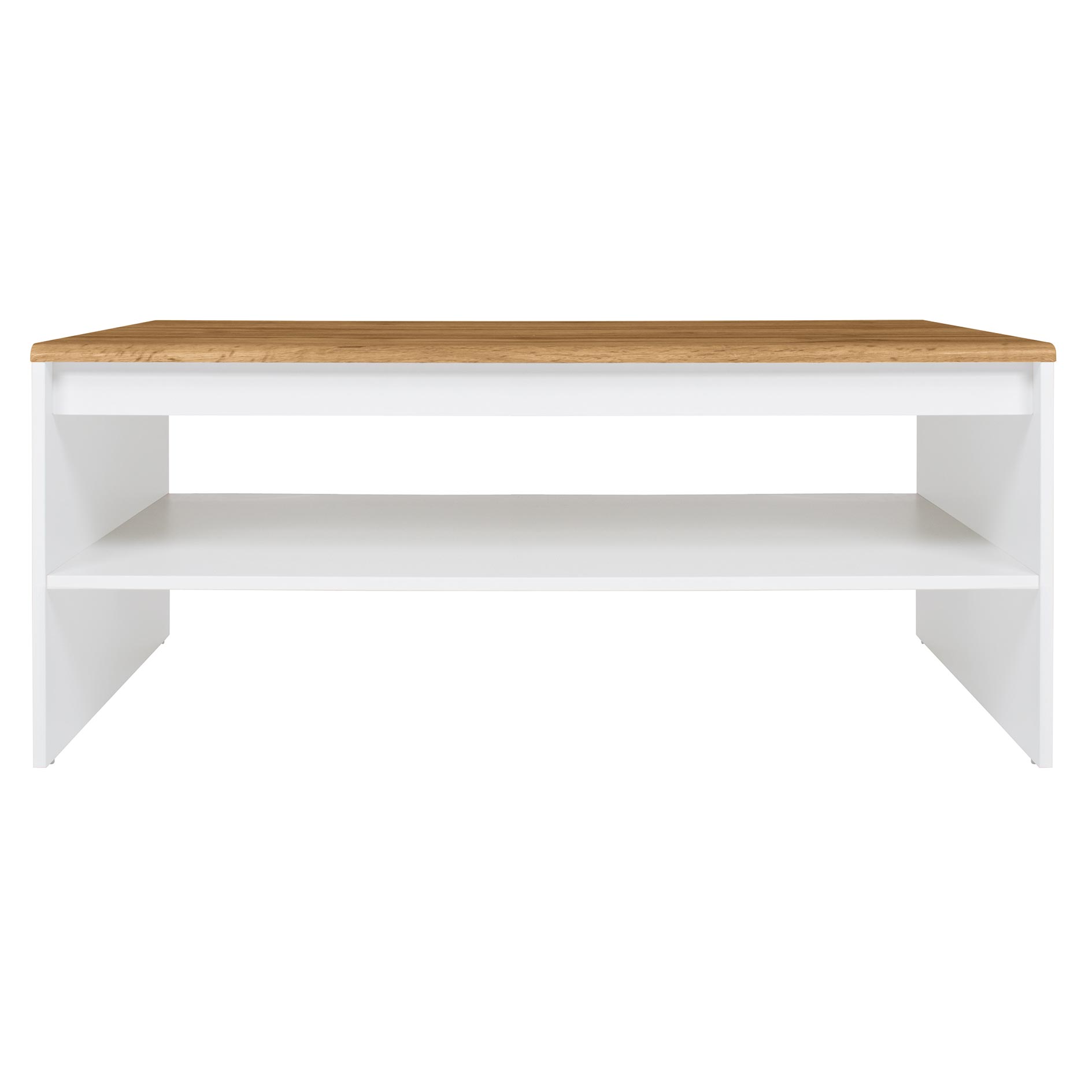Couchtisch - weiß-Wotan Eiche - mit Ablage - 110 cm breit