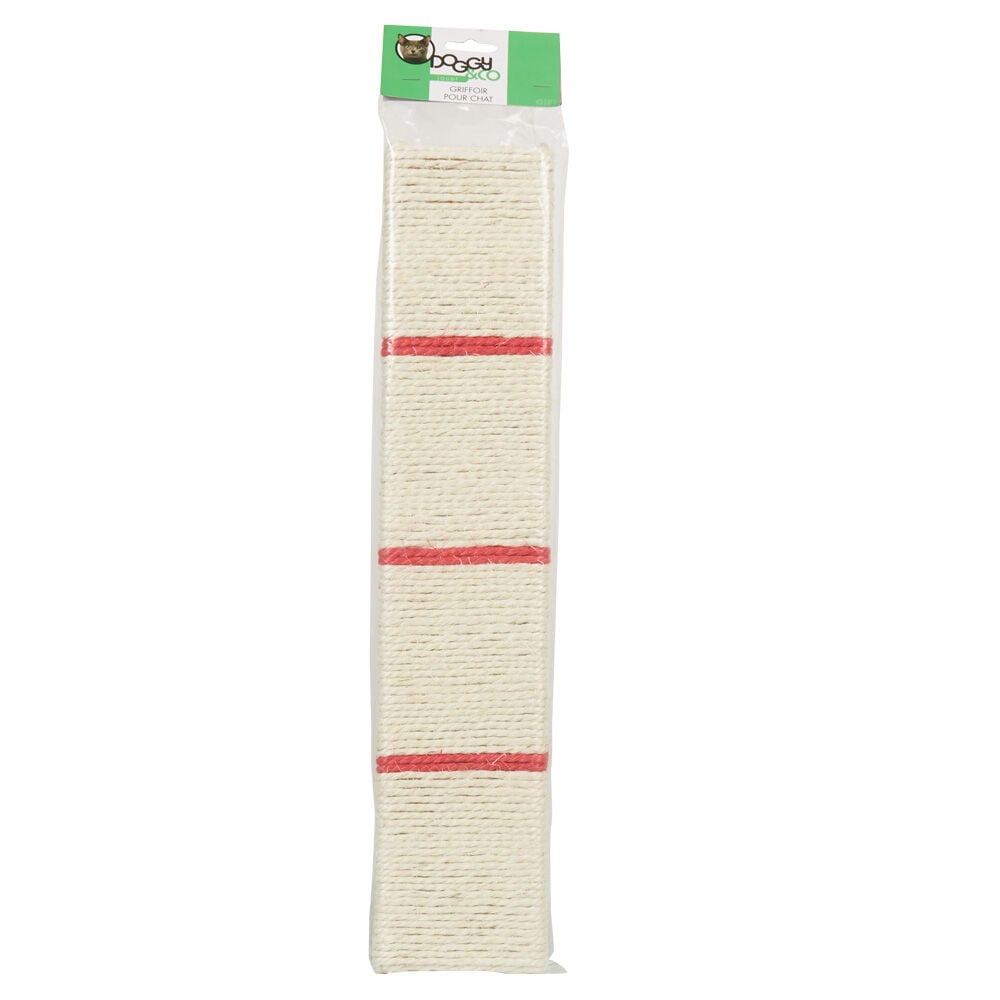 Griffoir rectangulaire beige et rouge