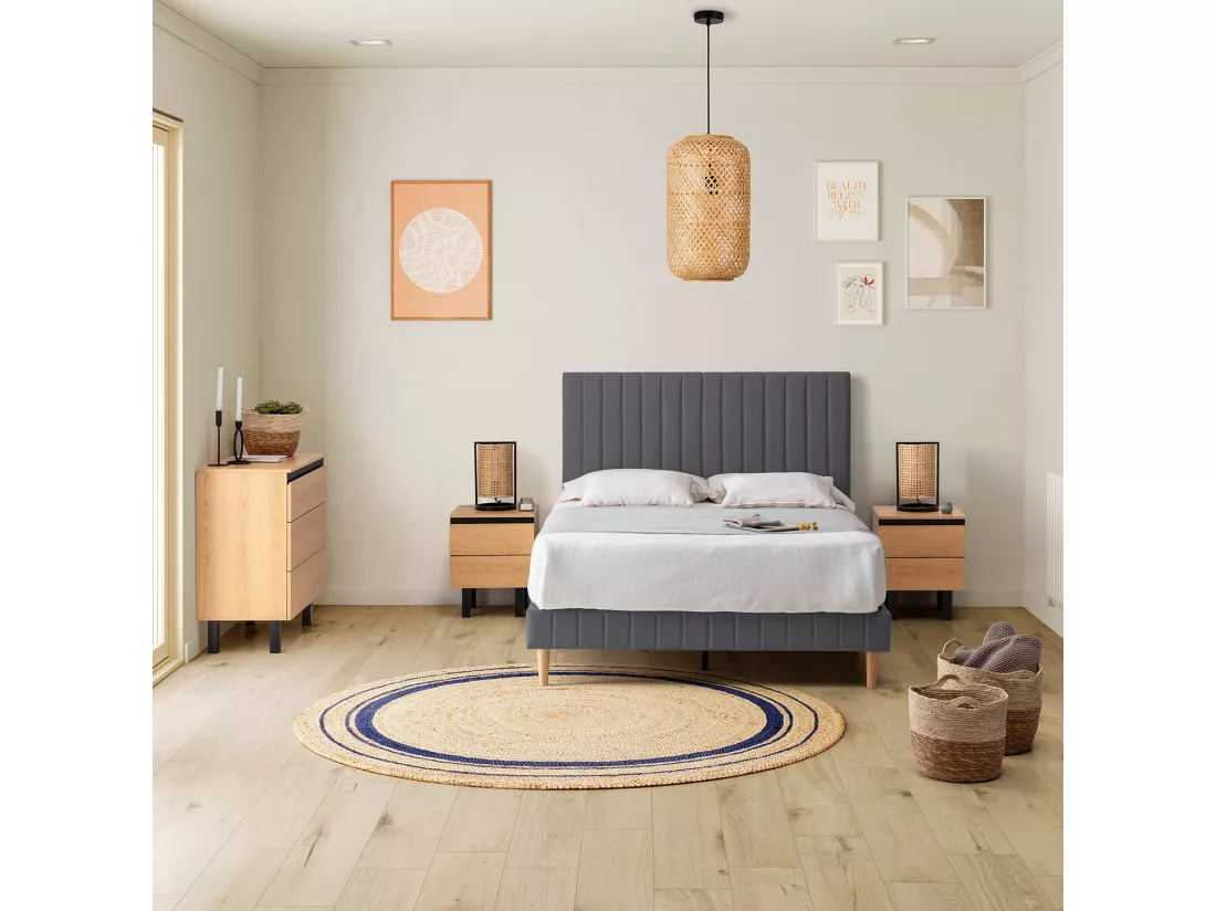 Tête de lit tapissée Eris 160x60 cm Gris foncé