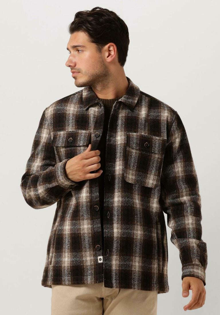 ANERKJENDT bruine anerkjendt overshirt aklion heavy check overshirt