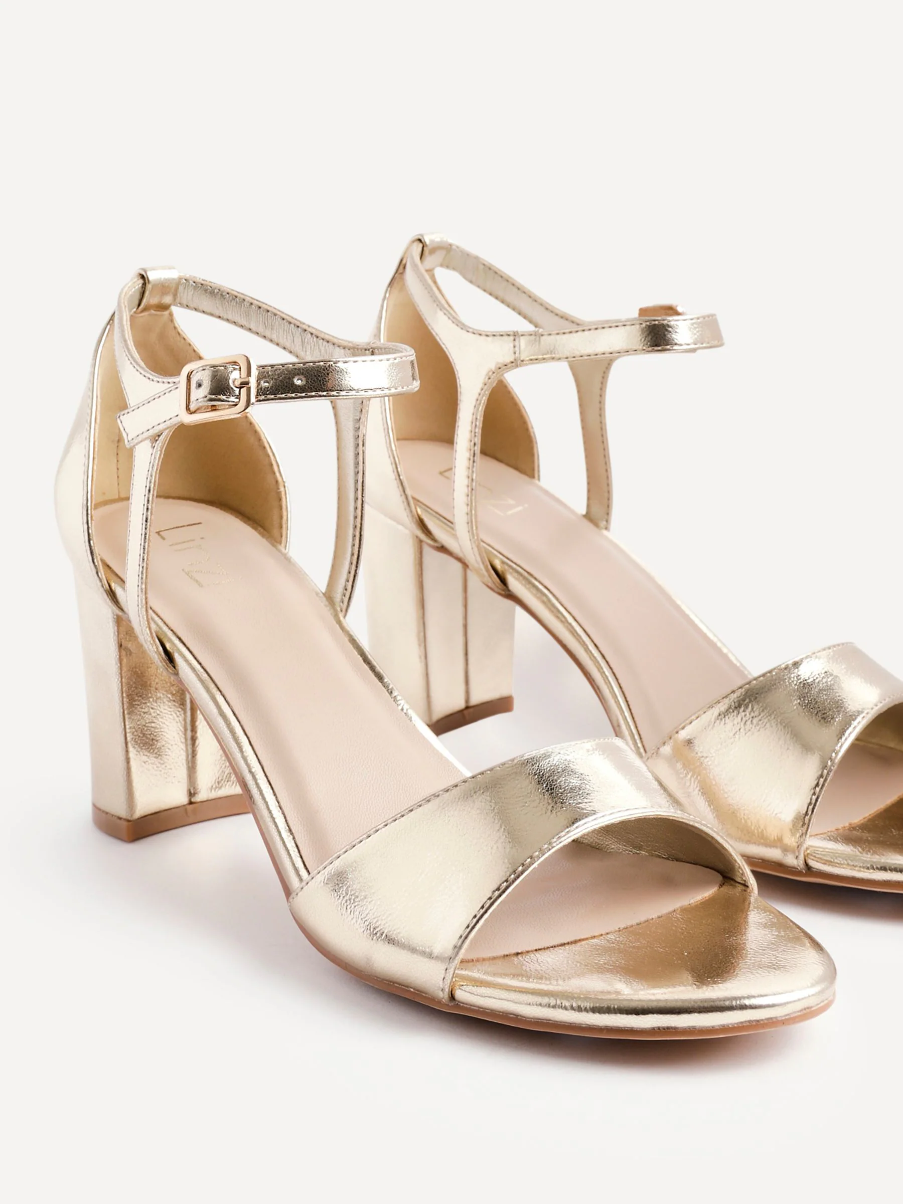 Goud - Linzi Abby Closed Back Block Heel Sandals