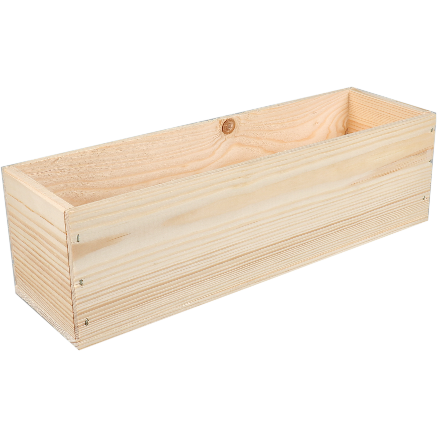 Wijnkist, 1 fles, timmerdeksel, 340x95x95mm, hout, naturel