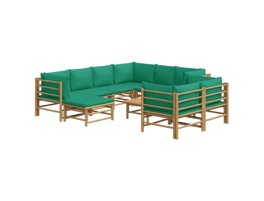 LES TENDANCES - Salon extérieur Salon de jardin-vert-9 places-55x65x30-490640