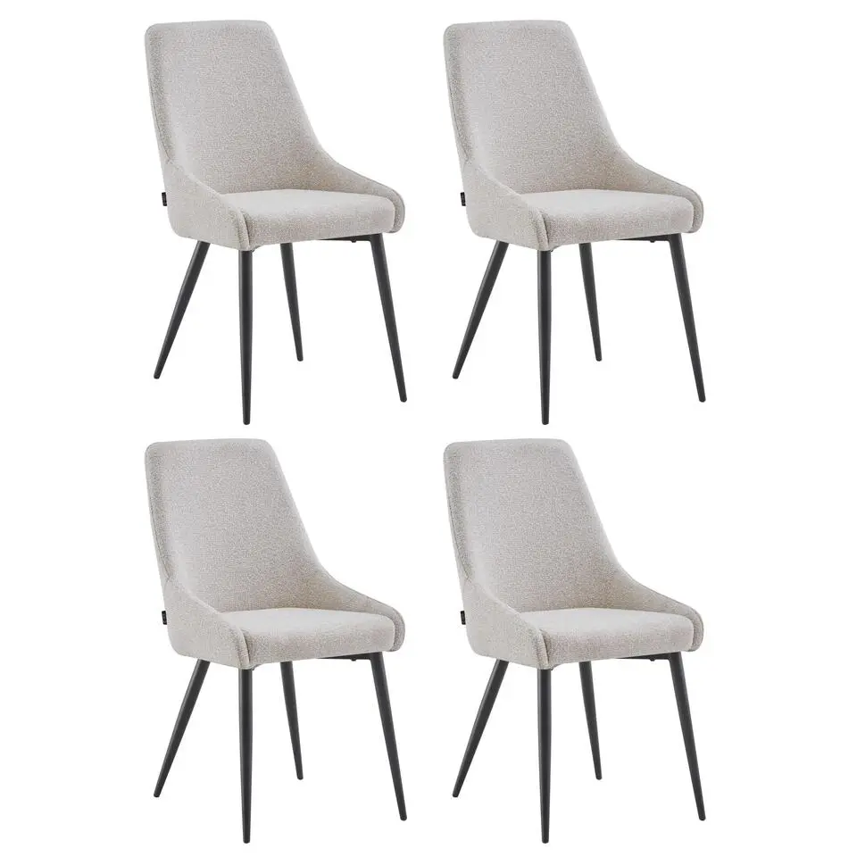 Eetkamerstoelen set van 4 Oscar Beige Stof