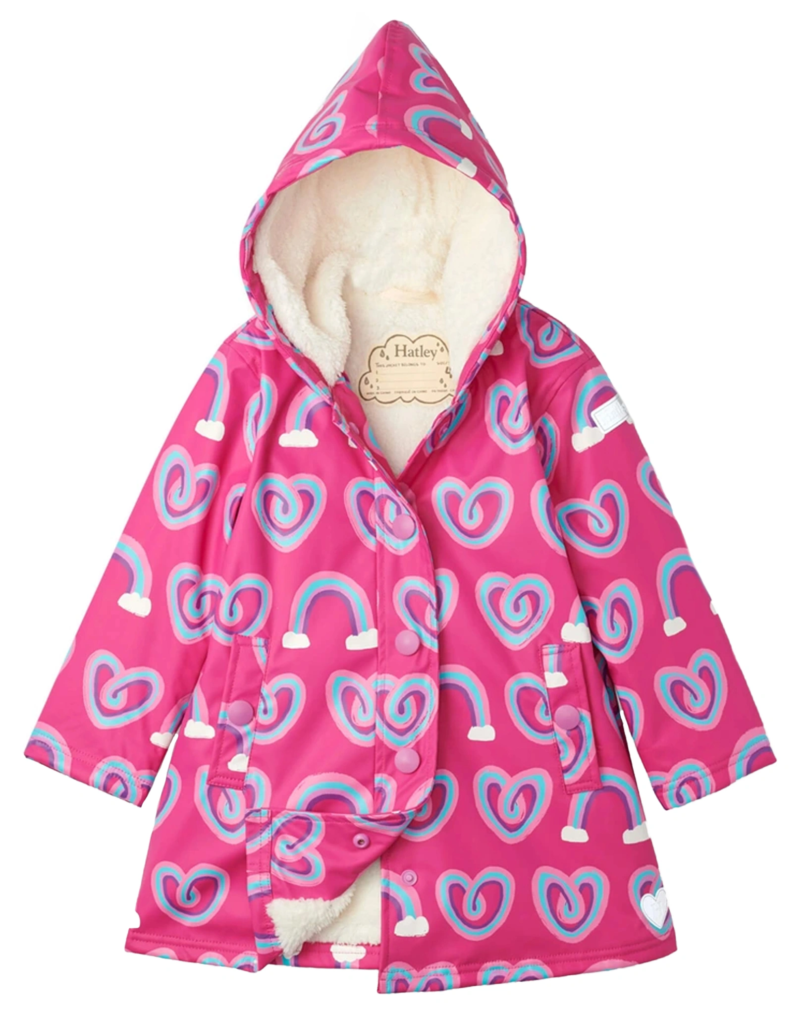 Regenmantel TWISTY RAINBOW HEARTS in pink