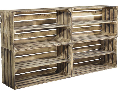 Vintage gevlamde fruitkist 68x40x30 cm set van 2
