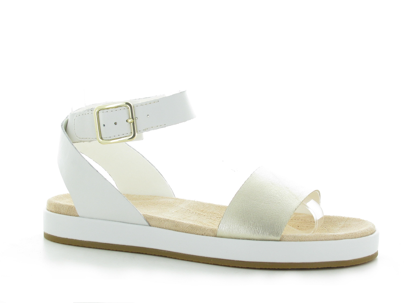 Clarks-BOTANIC IVY Cuir Blanc-Or
