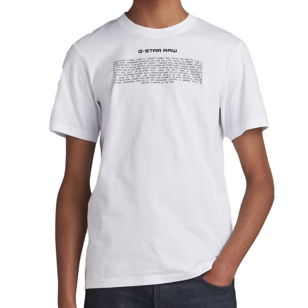 T-shirt Blanc Homme G-Star Raw Poem