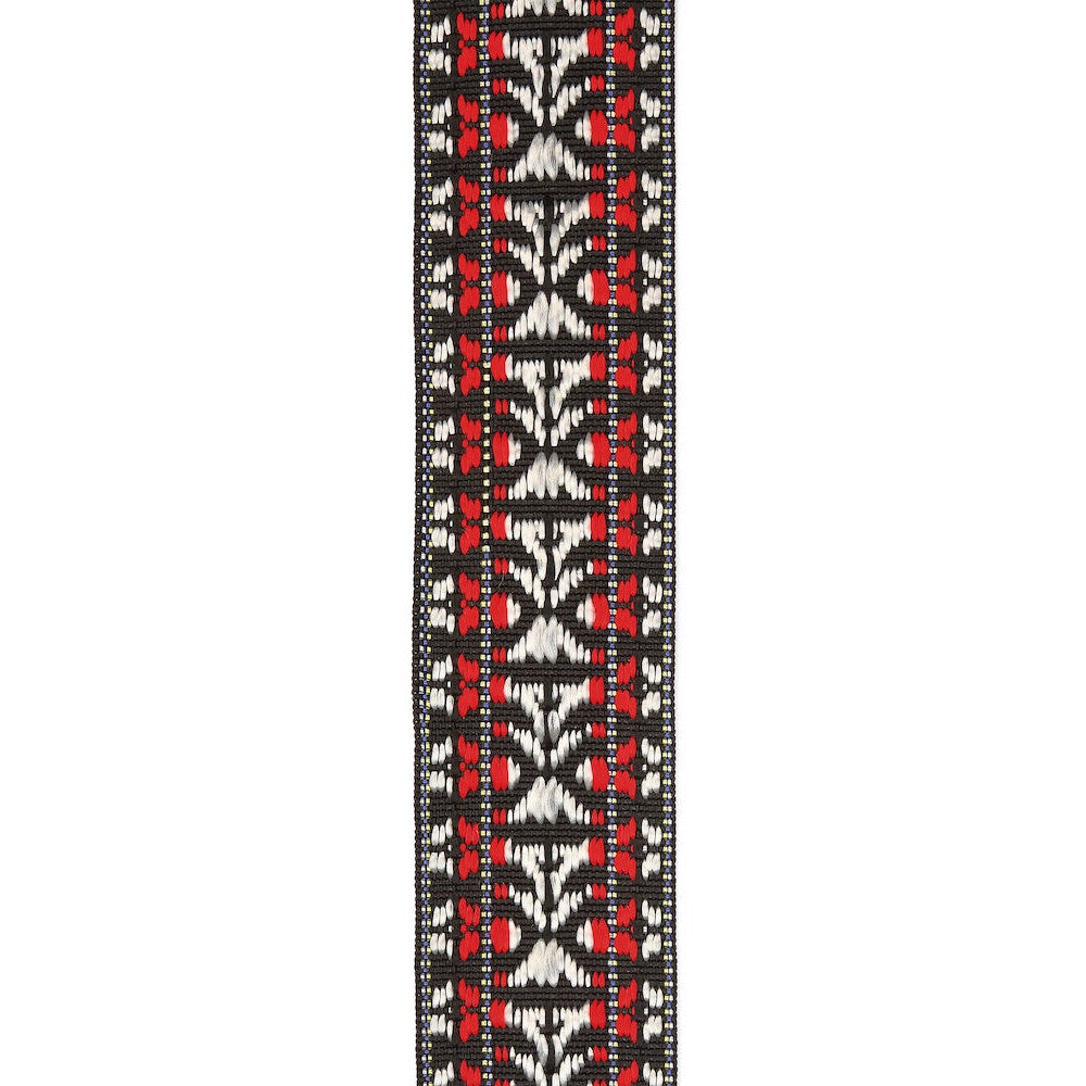 D'Addario 20N00BJ draagriem Hootenanny voor banjo rood met zilver