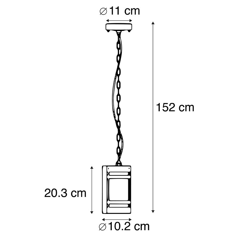 Moderne buitenhanglamp, zwart, IP44 - Gleam