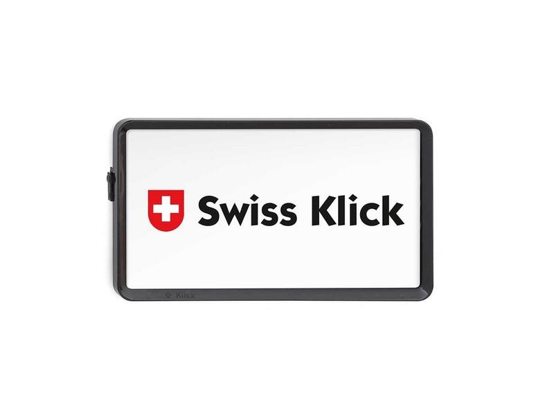 Swiss Klick Kennzeichenhalter Hochformat Hinterseite Schwar Nummernschild für hinten im Hochformat 16 x 30 cm