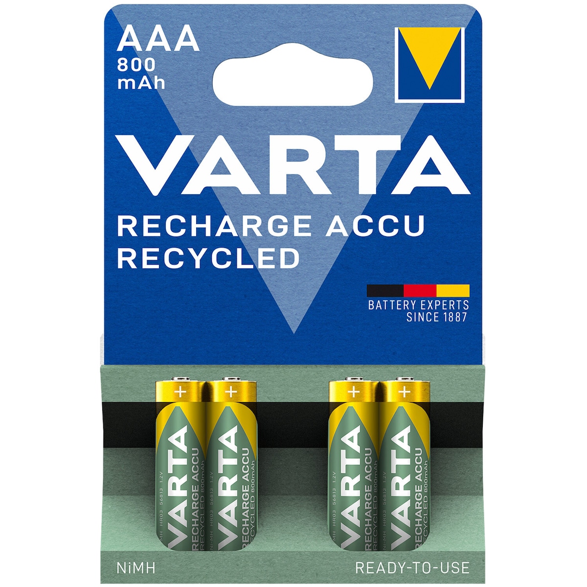 Varta Resirkuler oppladbart batteri AAA 800 mAh 4-p
