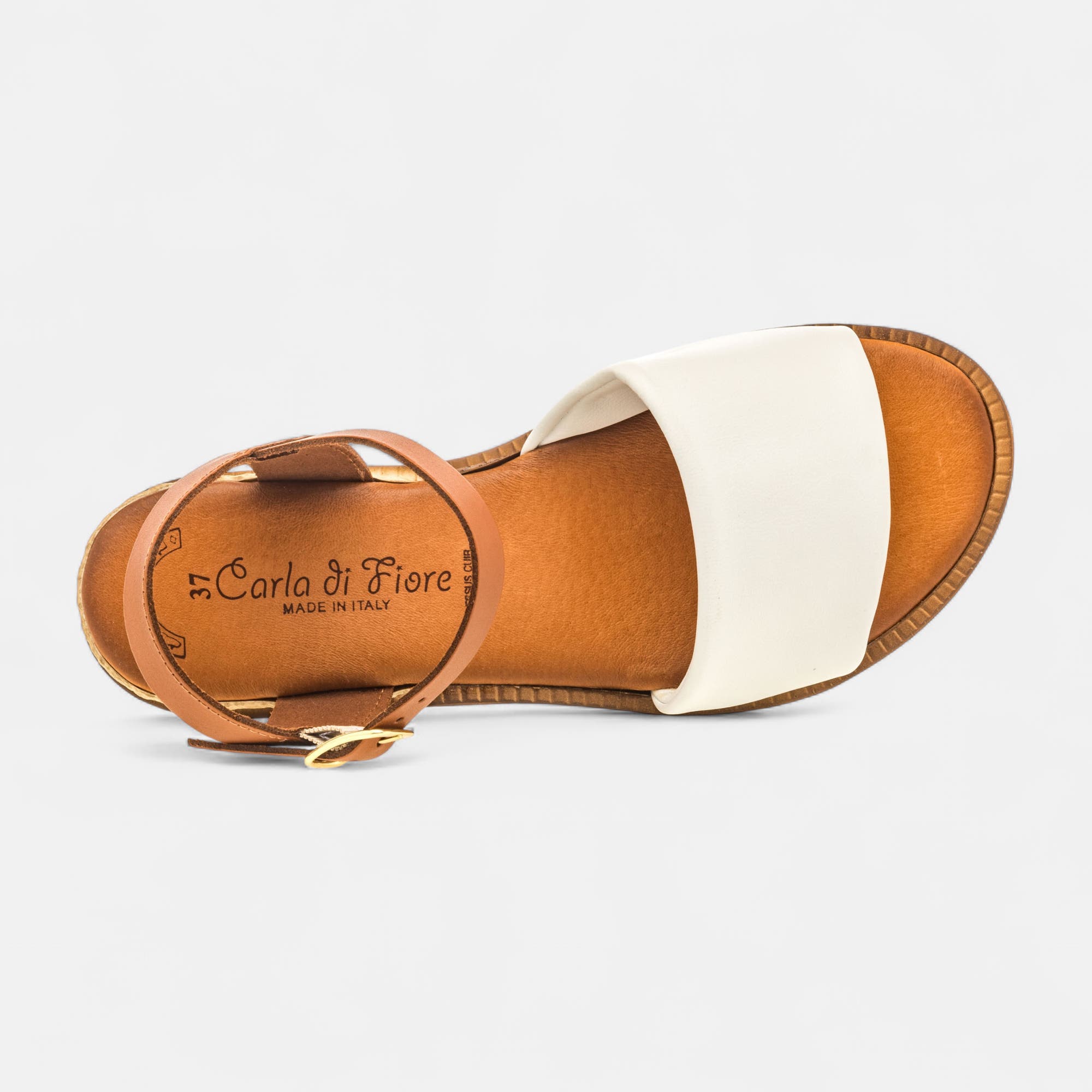 Nu-pieds Femme en cuir blanc