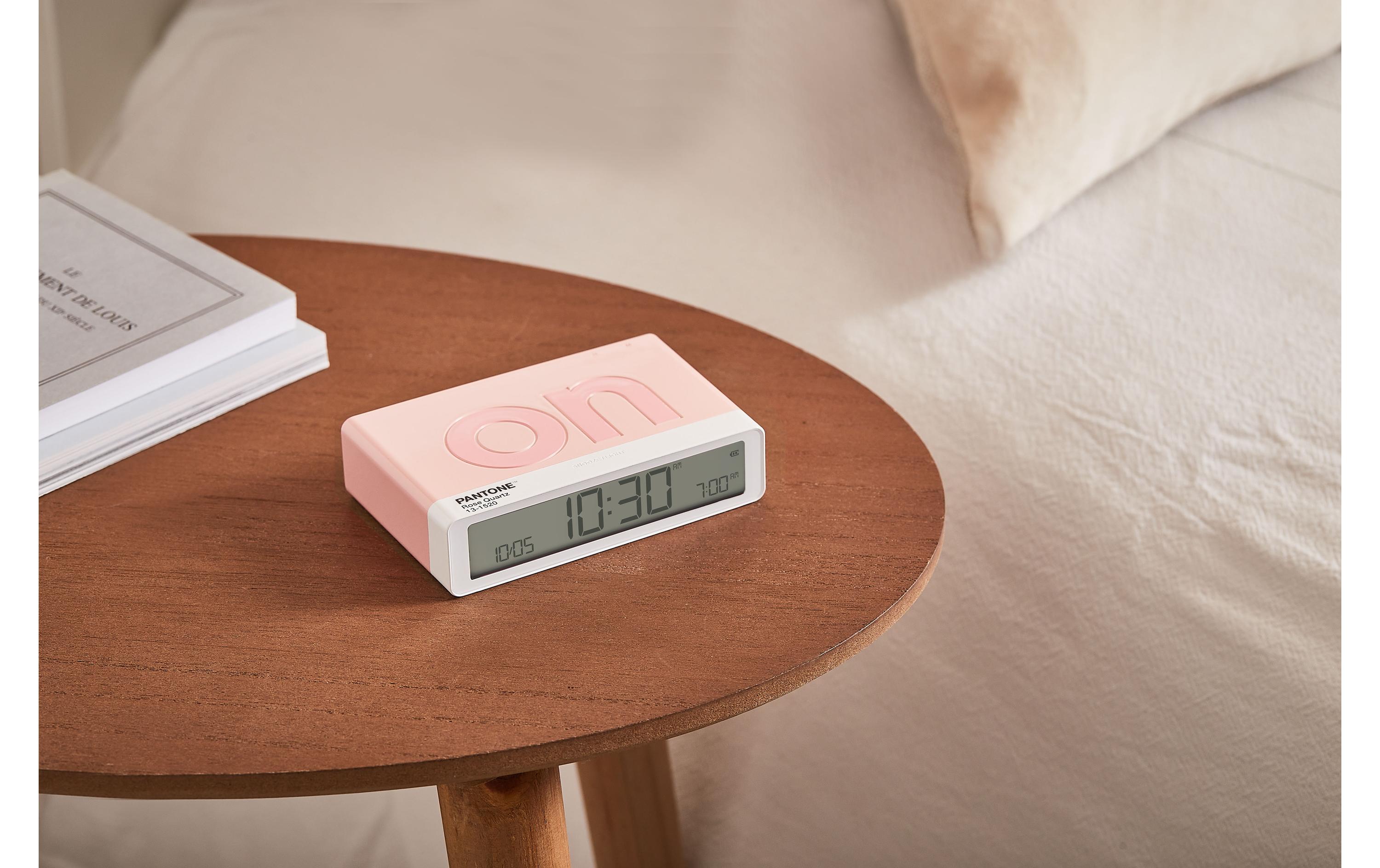 Digitalwecker Flip Classic Pantone Rose QuartzLCD-Wecker mit Umkehrfunktion (On/Off)