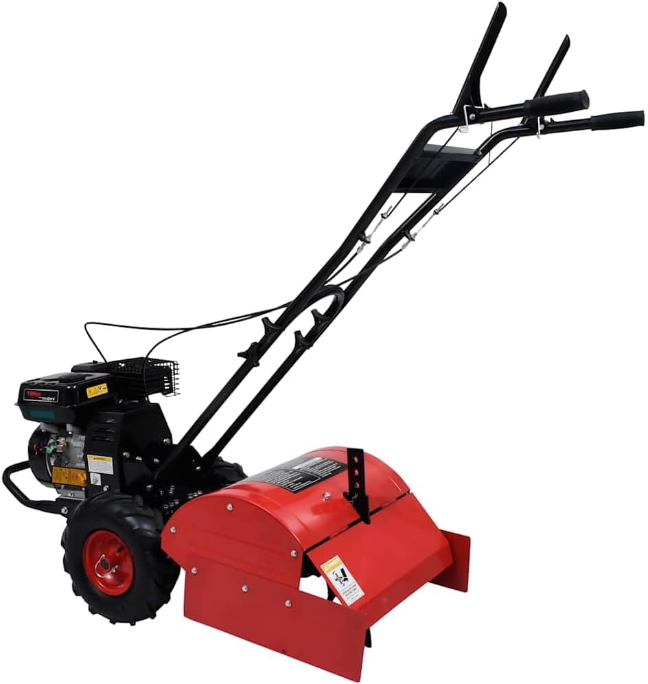 vidaXL Benzin Gartenfräse mit 12 Messern Motorhacke Gartenhacke Kultivator Bodenhacke Bodenfräse Fräse Hacke Ackerfräse 6,5PS 196cm³