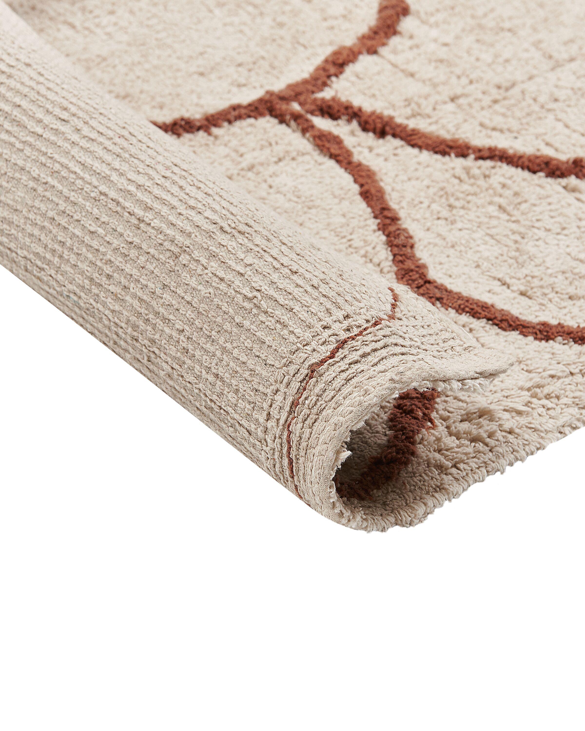 Vloerkleed AVDAN Beige 200 x 200 cm Katoen