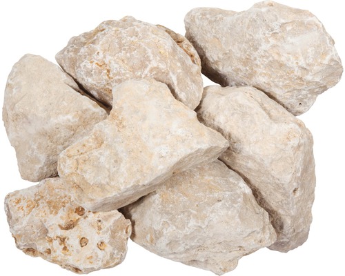 Gebroken steen, kalksteenslag, gele zonkalksteen 60-120 mm 25 kg