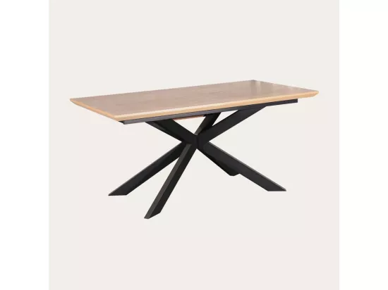 Table à manger extensible effet bois naturel 160x75