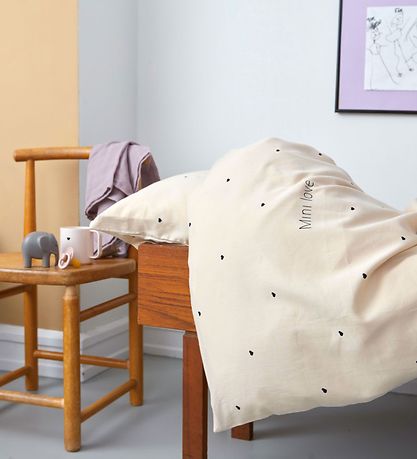 Design Letters Bettwäsche - Baby - 70x100 cm - Beige m. Herzen