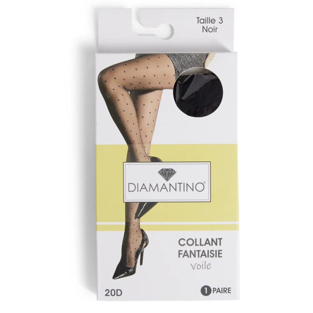 Collant noir fantaisie 20D T2/3/4