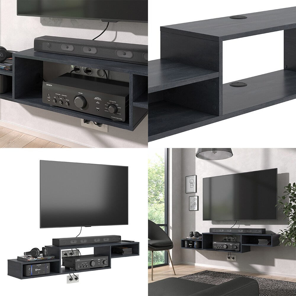 Vicco CD-Regal Drive Schwarz Beton 150 x 26 cm offenes Regal