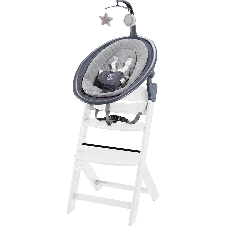 babyGO Hochhstuhl-Set Newborn Family White  Grey