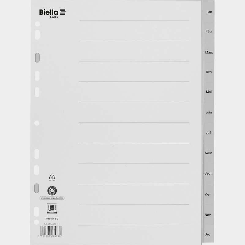 Biella Register, französisch, A4, Jan-Déc