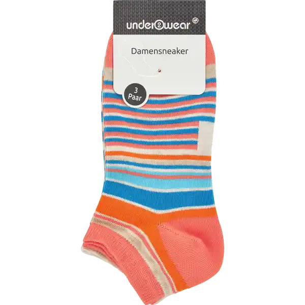3er Pack Stripe coralle / blau Gr. 35 / 38