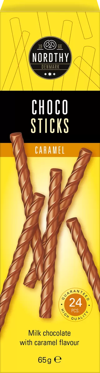 Nordthy Chokolade Sticks Mælk & Karamel - 65 g