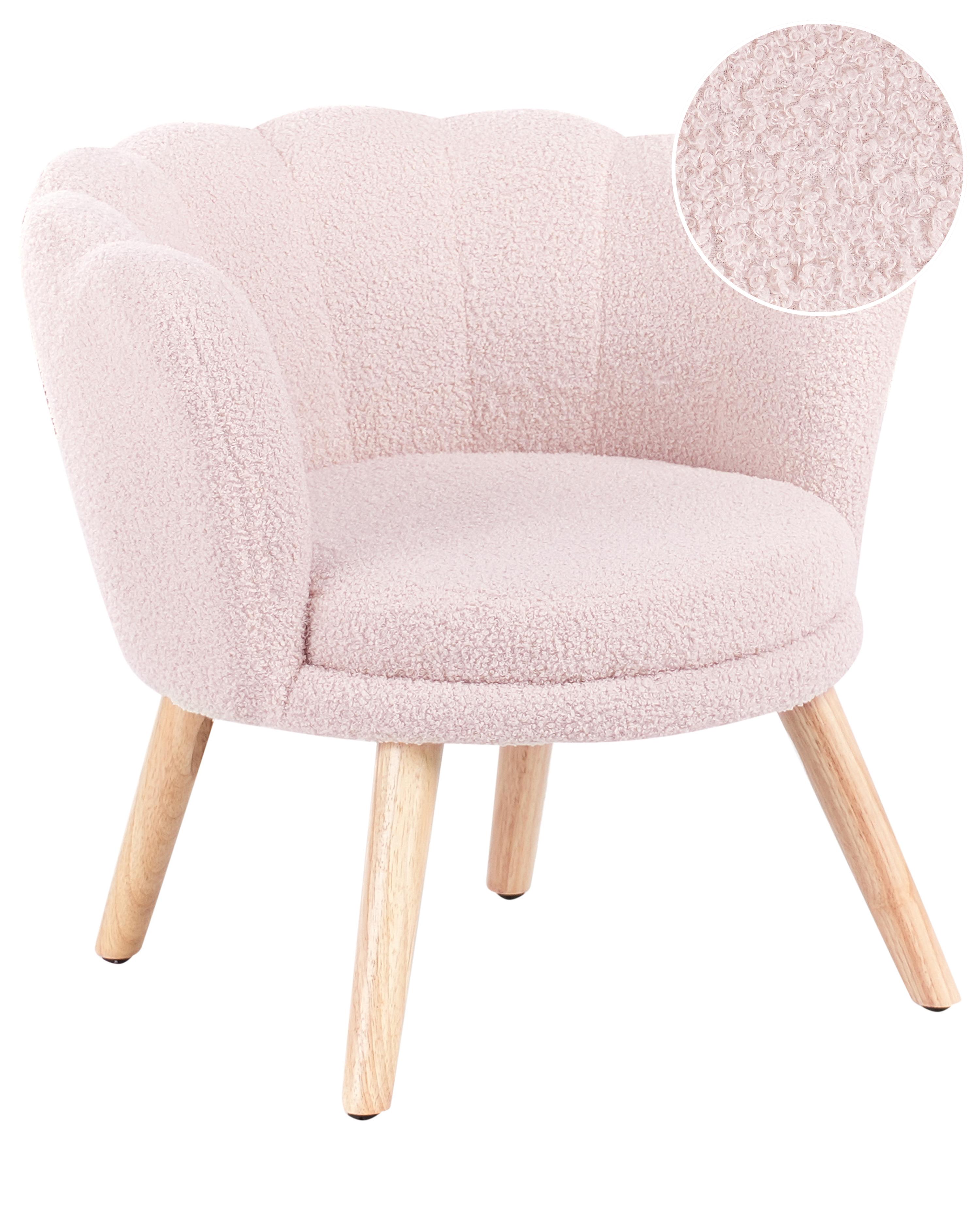 Kinderfauteuil HALBY Bouclé Pastelroze