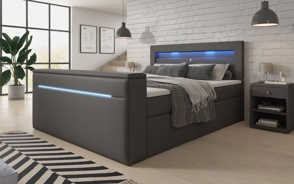 luxusbetten24 Boxspringbett Repos mit TV Lift