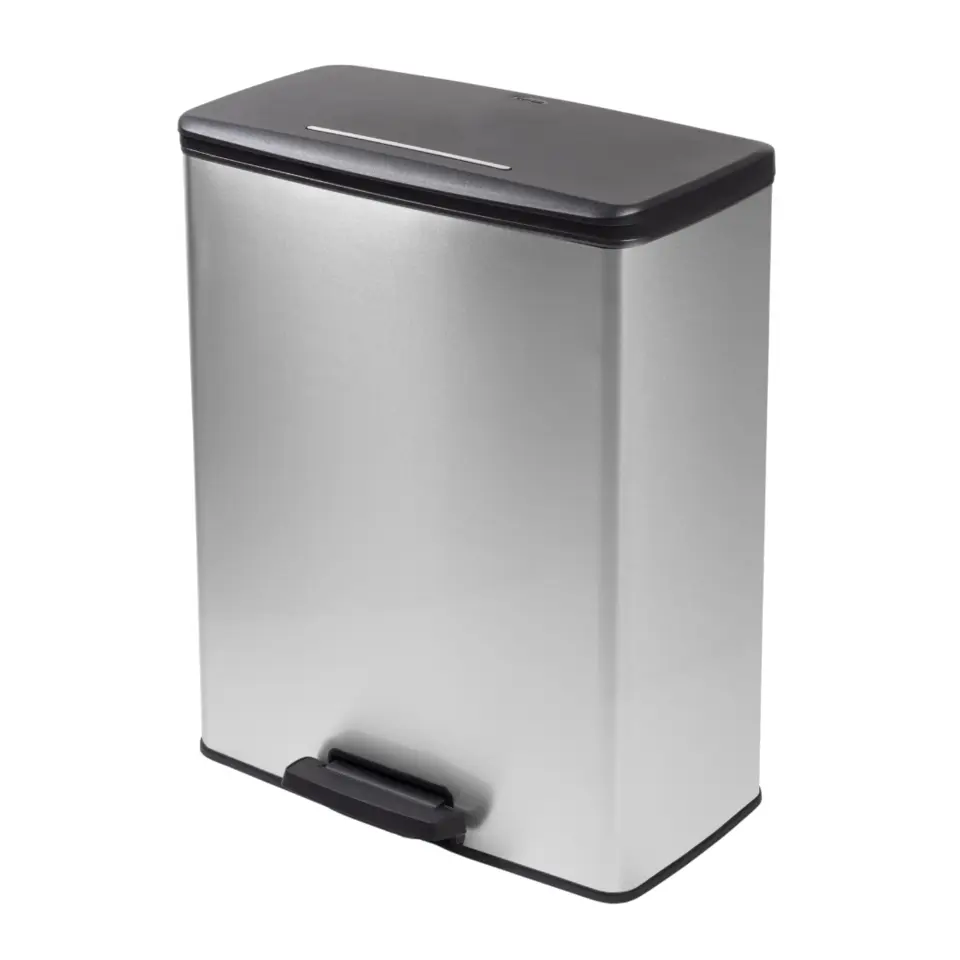 Curver Decobin Prullenbak - 65L - Rechthoekig - Zilver metallic