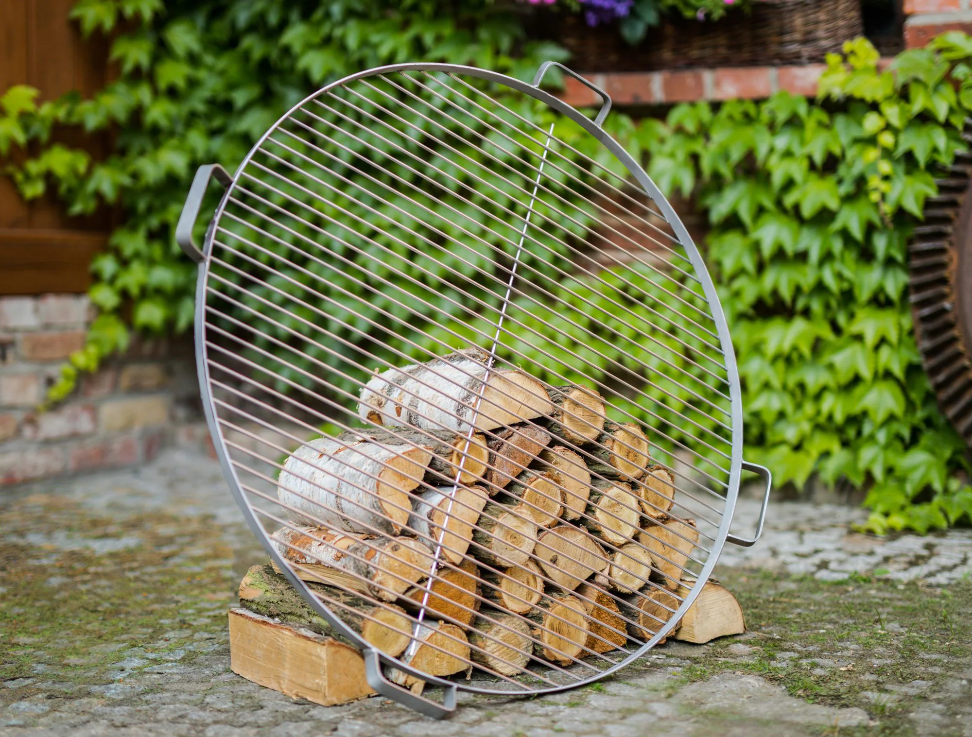 Grillrost mit 4 Griffen aus Edelstahl 80 cm