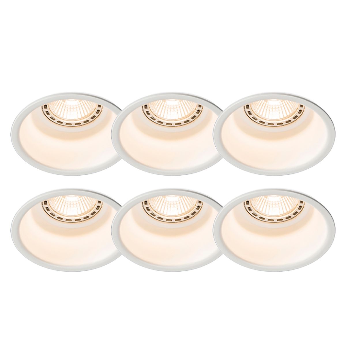 Set van 6 moderne inbouwspots wit - Dept